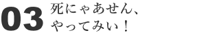03 死にゃあせん、やってみい！